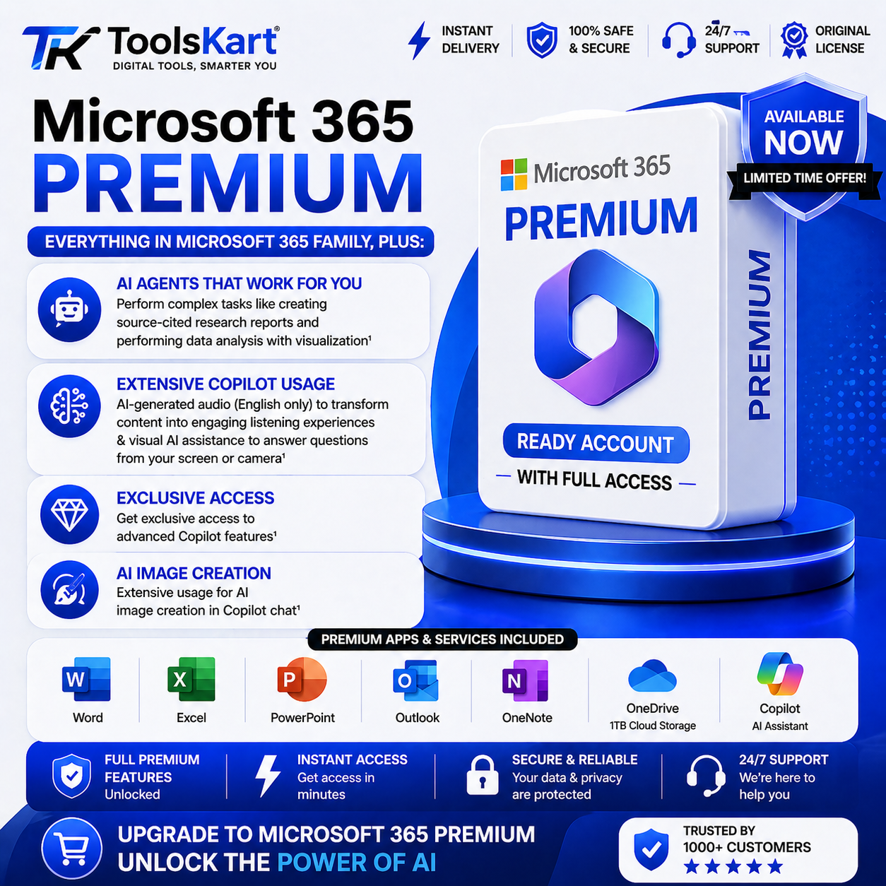Microsoft 365 Premium – Full Access (Instant Delivery) 1  Year Subscription(PRICE DROP) Today Only